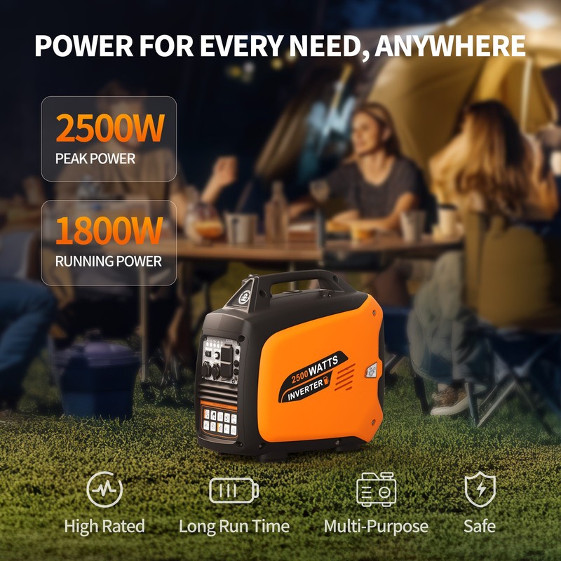 Efurden Portable Inverter Generator 2500W Ultra-Quiet 10H Runtime Gas Generator gallery