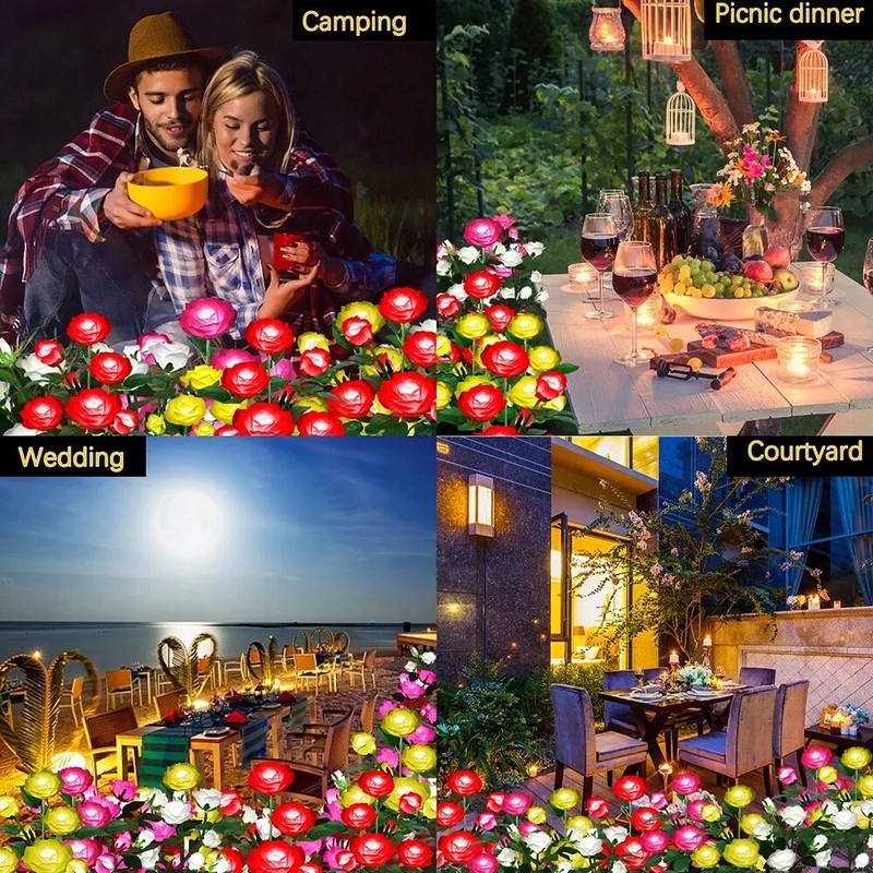 Solar Garden Lights Solar Flower Lights Outdoor Waterproof for Yard Pathway Lawn gallery