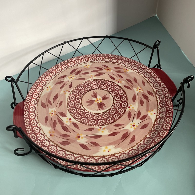 Temptations Versatile Old World Cranberry 8-Piece Lazy Susan Baking Set w Lids gallery