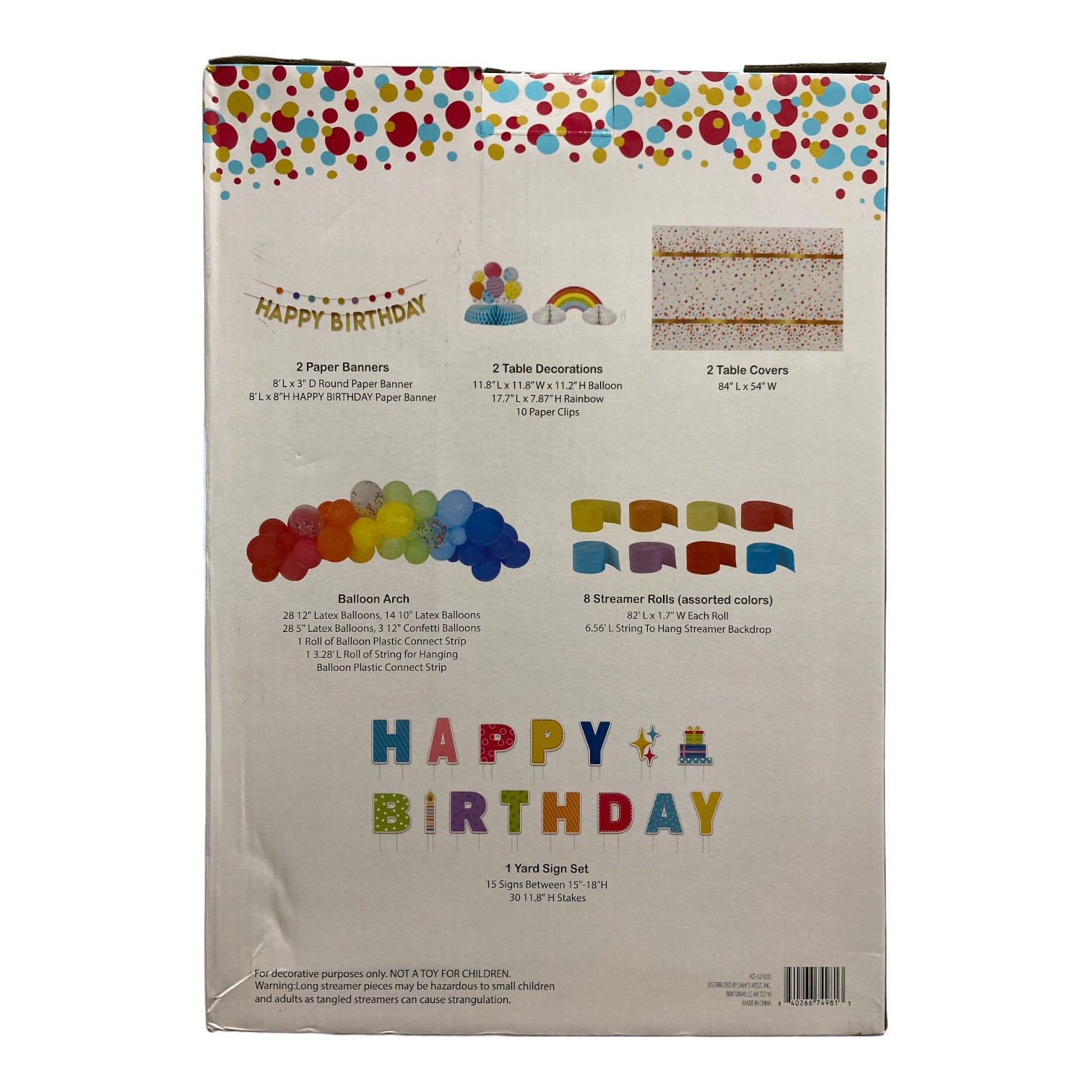Birthday Party Decorating Kit, 88 Piece, Multicolor gallery