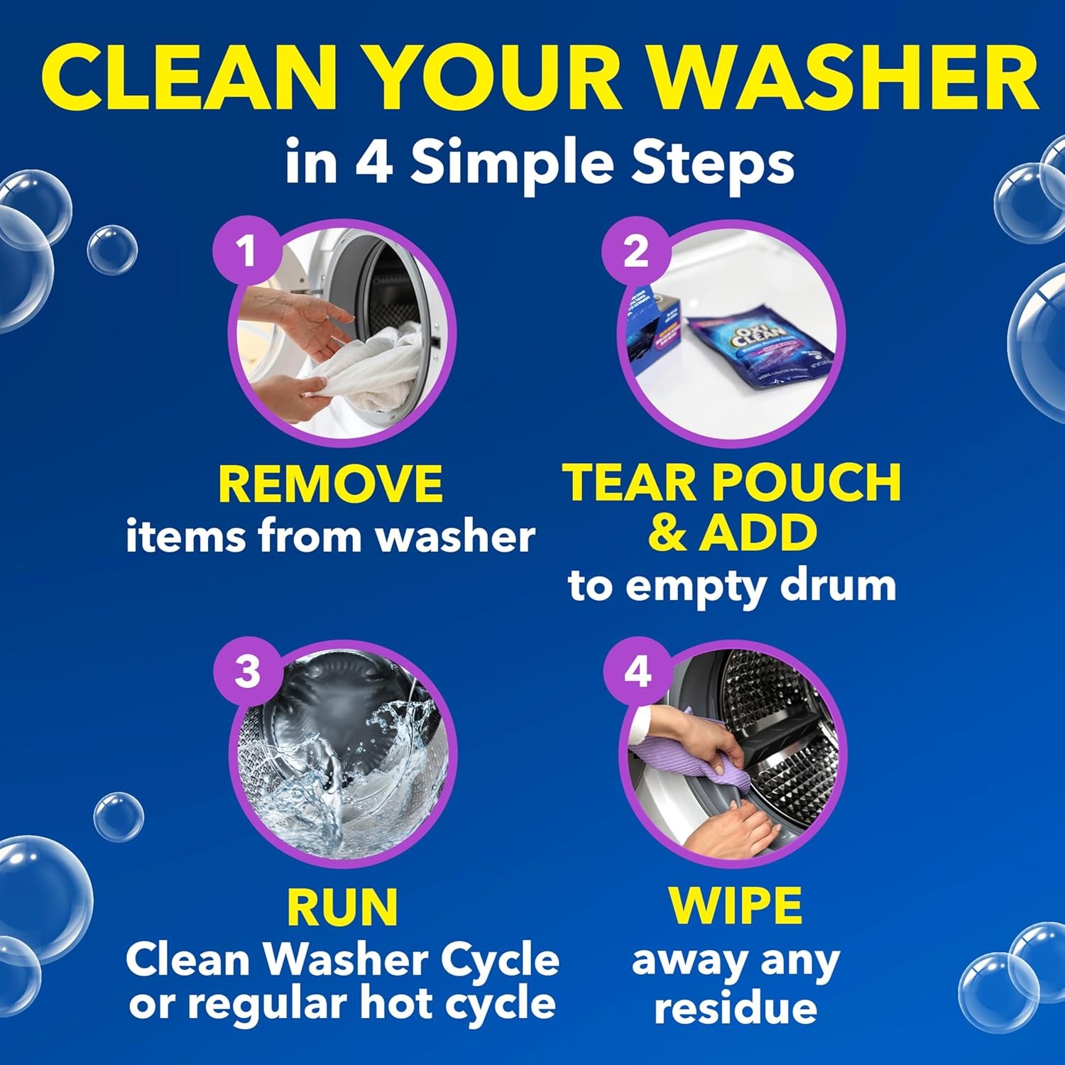 OxiClean Washing Machine Cleaner with Odor Blasters 4 Count gallery