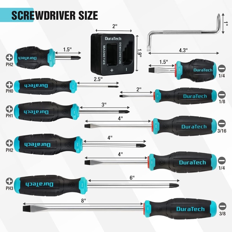 DURATECH Screwdriver Set 5 PCS/8 PCS/12 PCS Storage Tray Included Alloy Steel gallery