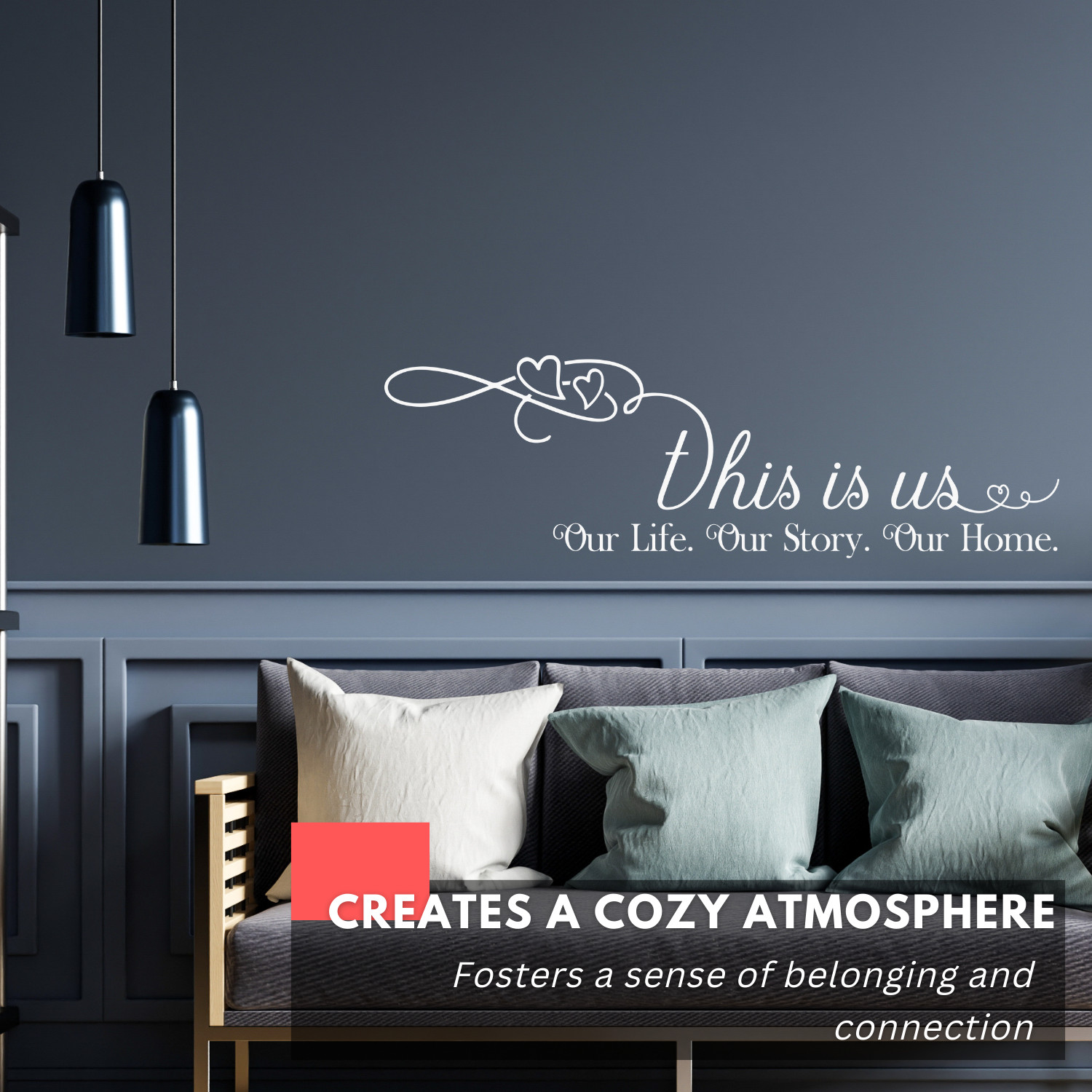 Inspirational Wall Decal - This Is Us, Our Life, Our Story, Our Home - Family gallery