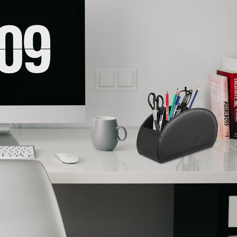 [5 Compartments] Black Remote Control Holder TV Remote Caddy Desktop Organizer gallery