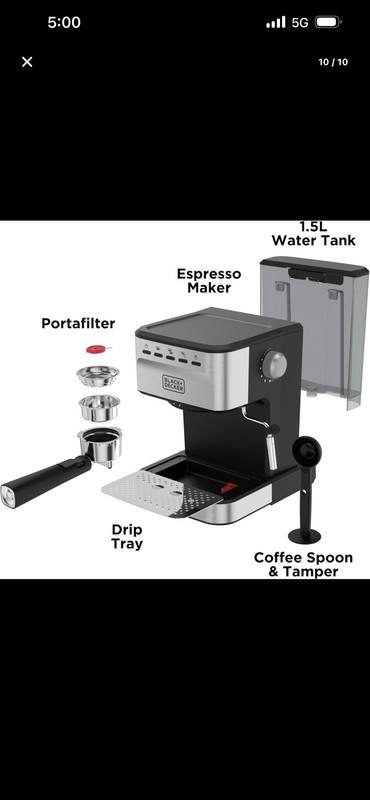 BLACK+DECKER Semi Automatic Espresso Machine 15 Bar gallery