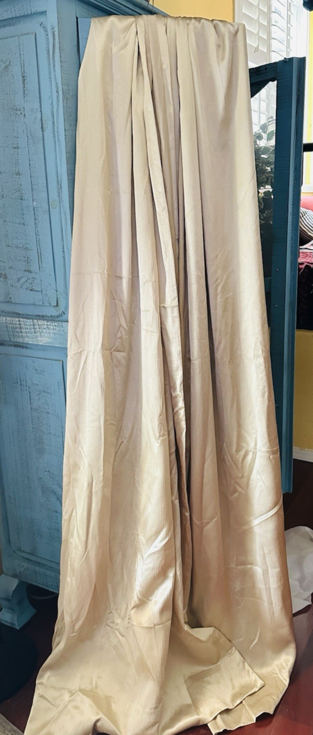 CHRIS MADDEN HILTON CANDLELIGHT ivory SATIN SHIMMER (2) curtain PANELS 55X95 gallery