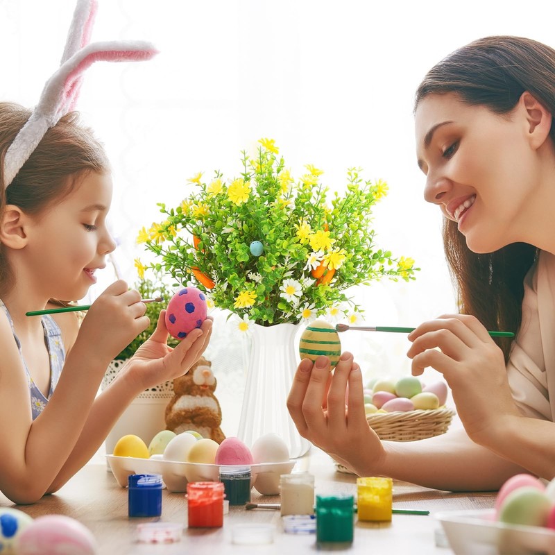 6 Pcs Easter Egg Stems Spring Picks with Eggs Carrot Decoration Colorful Spec... gallery