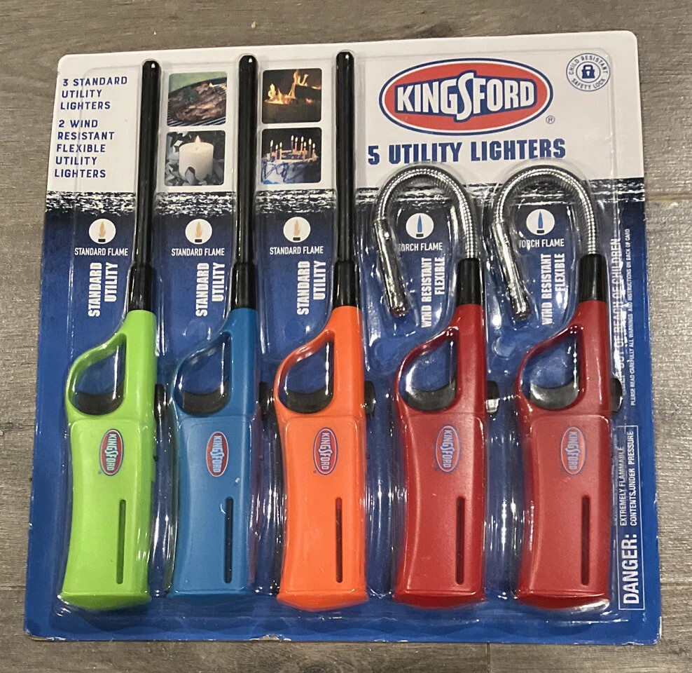 NEW Kingsford Utility Lighters 5 pc Value Pack Grill Charcoal BBQ Butane Limited gallery