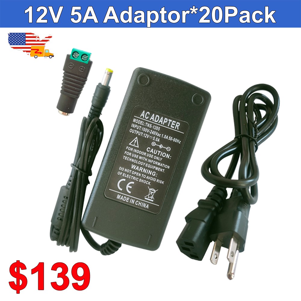 12 Volt Transformer - AC DC 12V 5A Adapter, 110V to 12V 5 Amp 60W Power Supply gallery