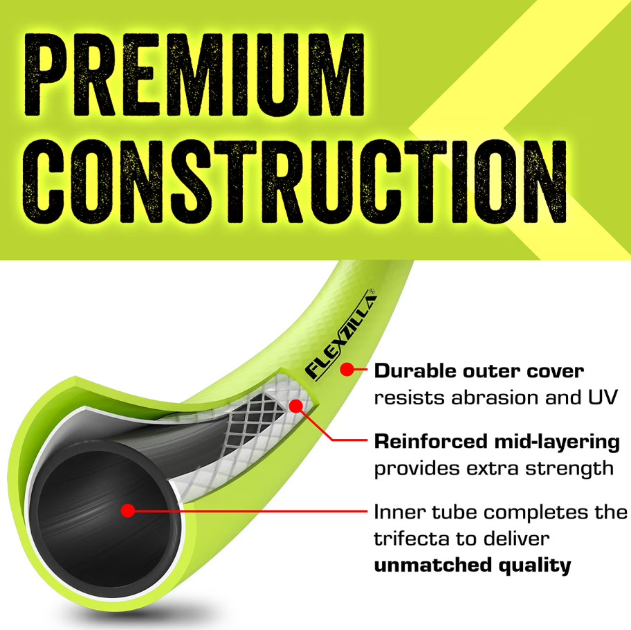 Flexzilla Premium Contractor Garden Hose 3/4 in x 100 ft Hybrid Polymer Green gallery