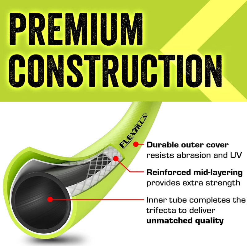 Flexzilla Premium Contractor Garden Hose 3/4 in x 100 ft Hybrid Polymer Green gallery