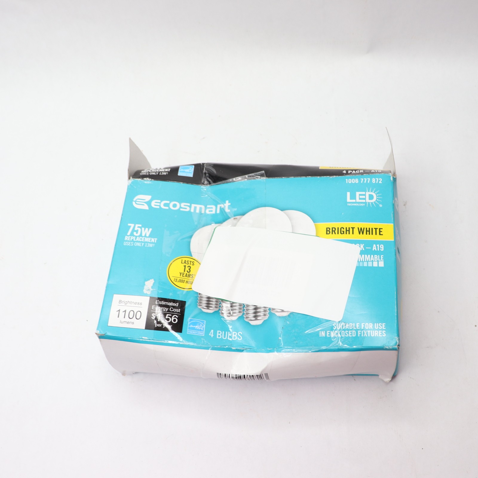 (3-Pk) EcoSmart A19 Dimmable LED Light Bulb Bright White 75-Watt Equivalent gallery