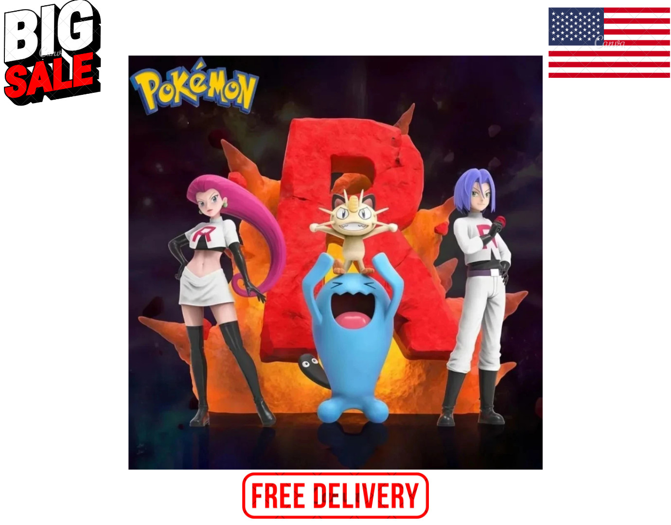 3–11cm Pokémon Rocket Team PVC Figures – Kids Collection Model Toys Gift gallery
