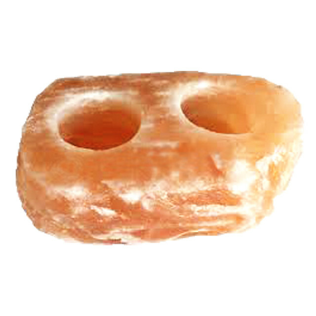 Natural Himalayan Salt Tea Light Double Candle Holder gallery