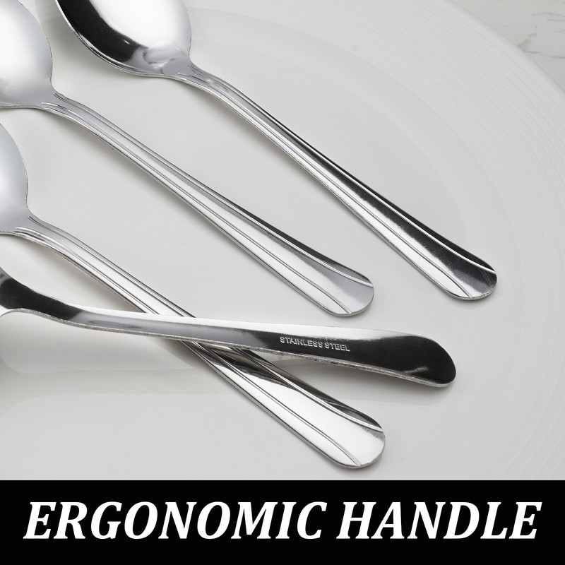 KOOMADE 16/36/60pcs silver stainless steel cutlery spoon set Home kitchen gallery
