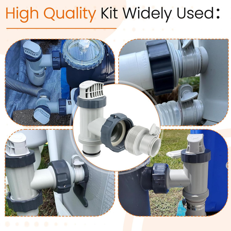 Above Ground Pool Plunger Valve with Hose Adapter B for Intex Pools gallery
