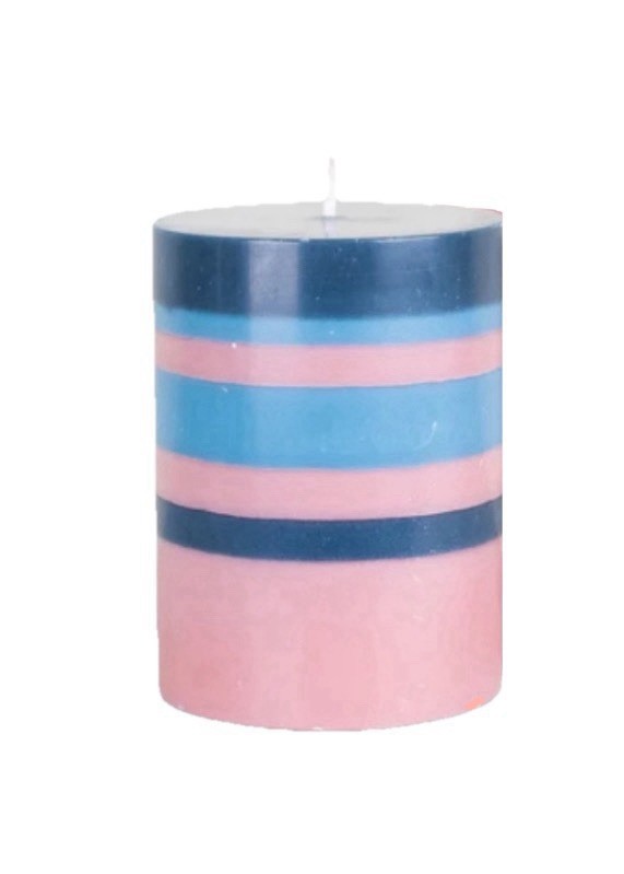 British Colour Standard 4"Pillar Candle 36hr Rose Indigo Pompadour Stearin🕯️Wax gallery