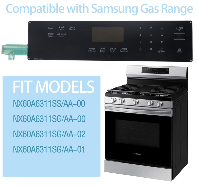 DG96-00850D Range Membrane Switch Touchpad Control Panel For Samsung Gas Ovens gallery