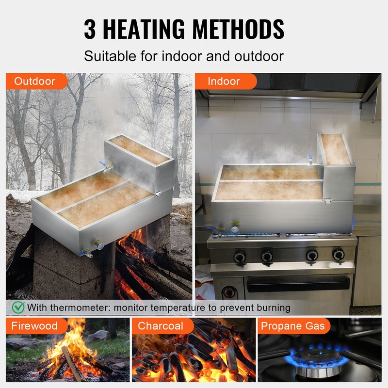 Maple Syrup Boiling Pan Stainless Steel Sap Evaporator w/Valves for Home Outdoor gallery