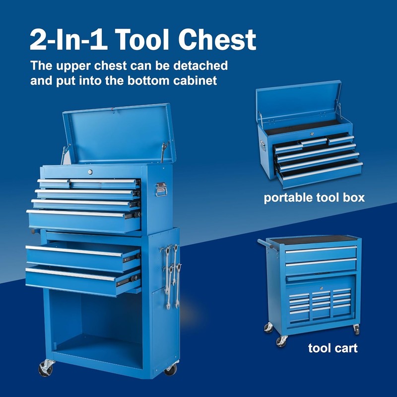 5/8 Drawers Tool Chest on Wheels, Rolling Tool Chest,Portable Top Box,Tool Case gallery