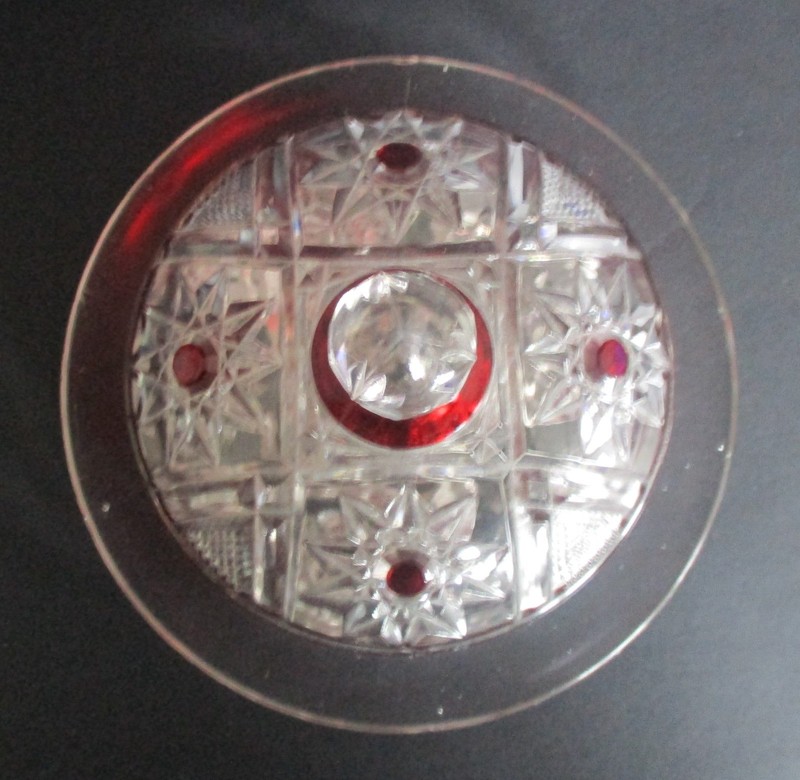 Early 20th Century EAPG Ruby Stained Glass Covered Butter Dish gallery