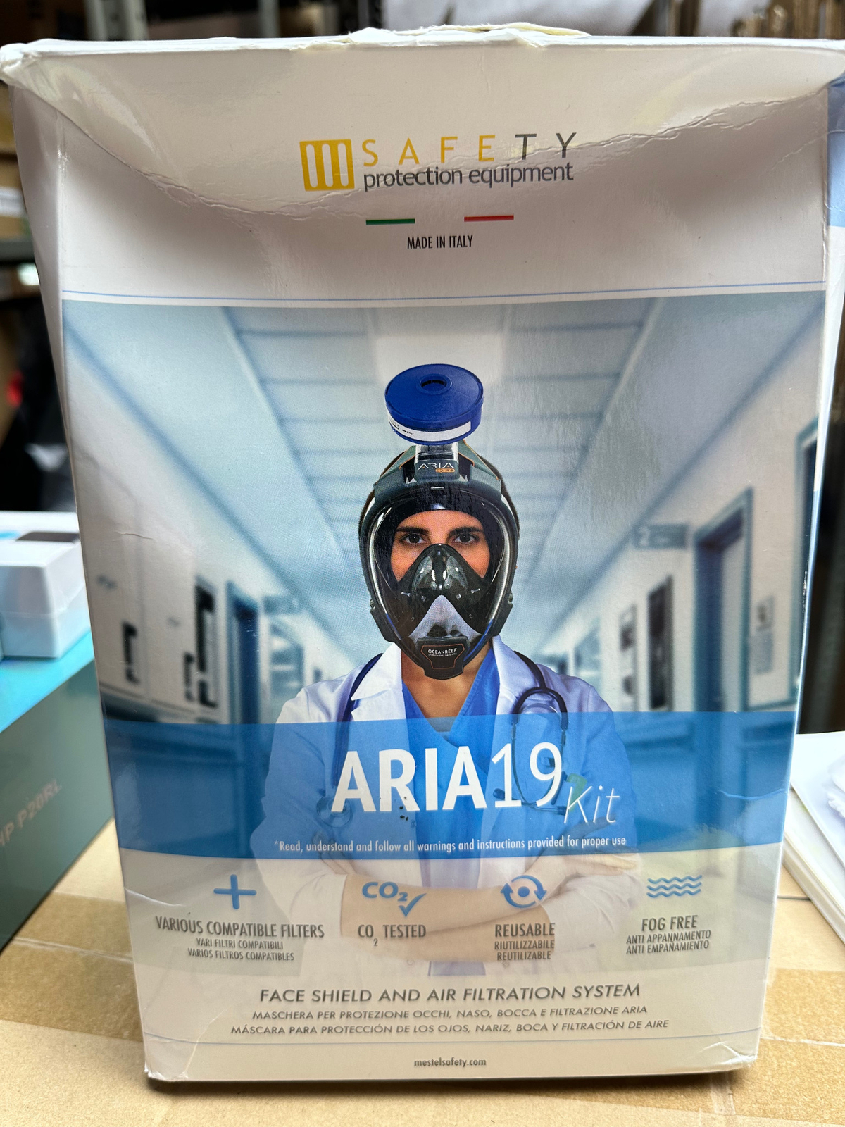 Parcil ARIA 19 HI-VIS Full Face Respirator Snorkeling Mask Kit XS White *1842A2B gallery