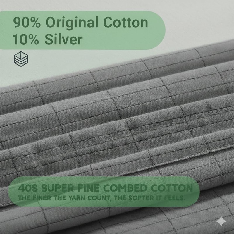 King Size Grounding Sheets: 90% Organic Cotton & Silver Fiber Blend gallery