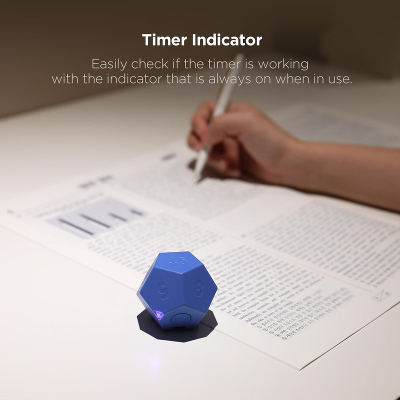 Dodecagon Time Ball Rechargeable Mini Timer (Blue), 11 Preset Times, Desk Produc gallery