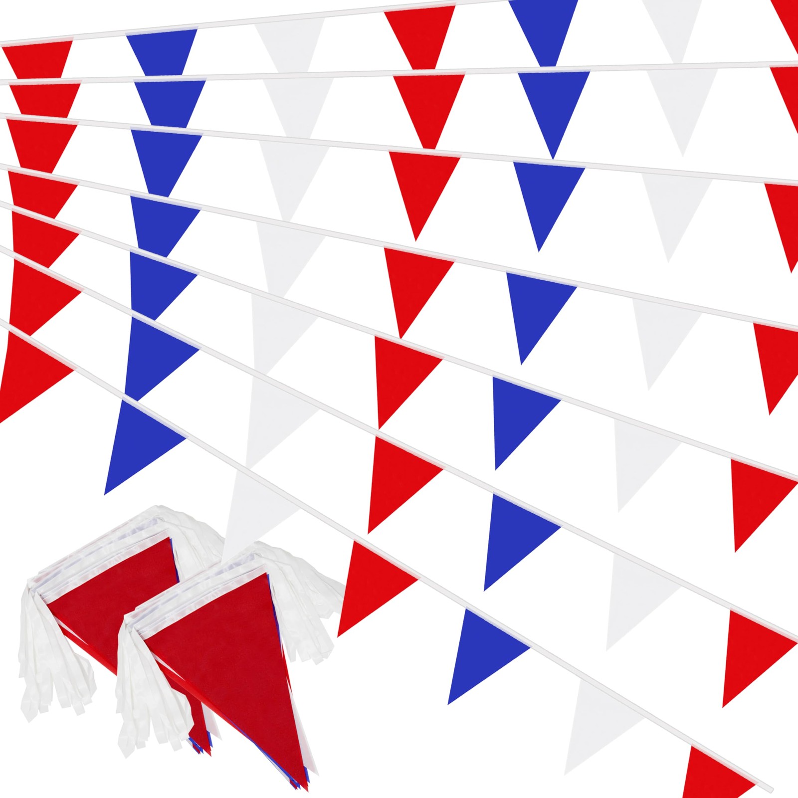 Red White and Blue Pennant Banner Flags String Red White Blue DIY Triangle Ga... gallery