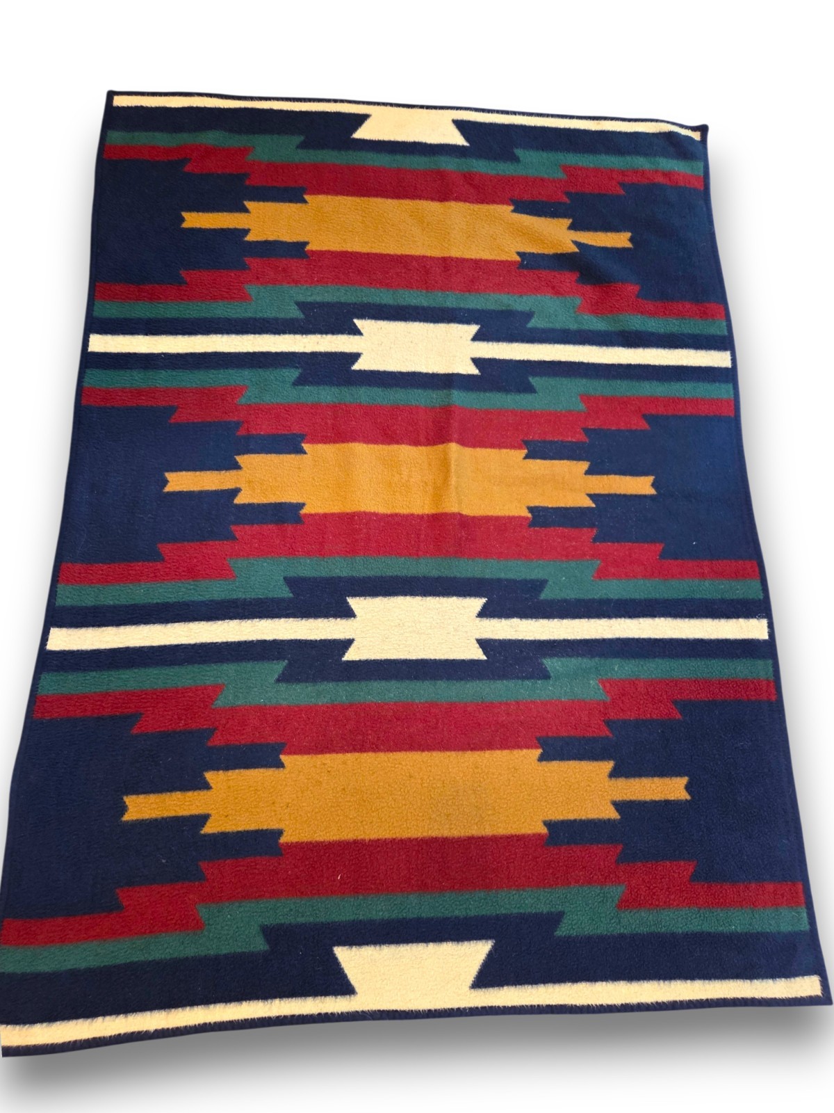 Vintage Biederlack Germany Aztec Blanket Reversible Southwest Throw 74x54 gallery