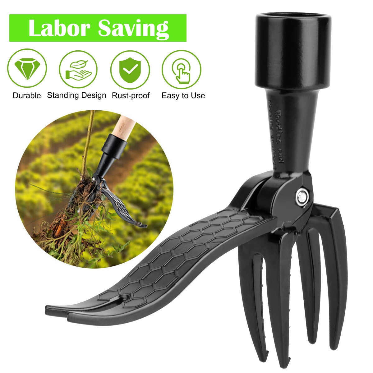 Outdoor Weeder Stand Up Weed Puller Tool Claw Garden Root Remover Killer Easy US gallery