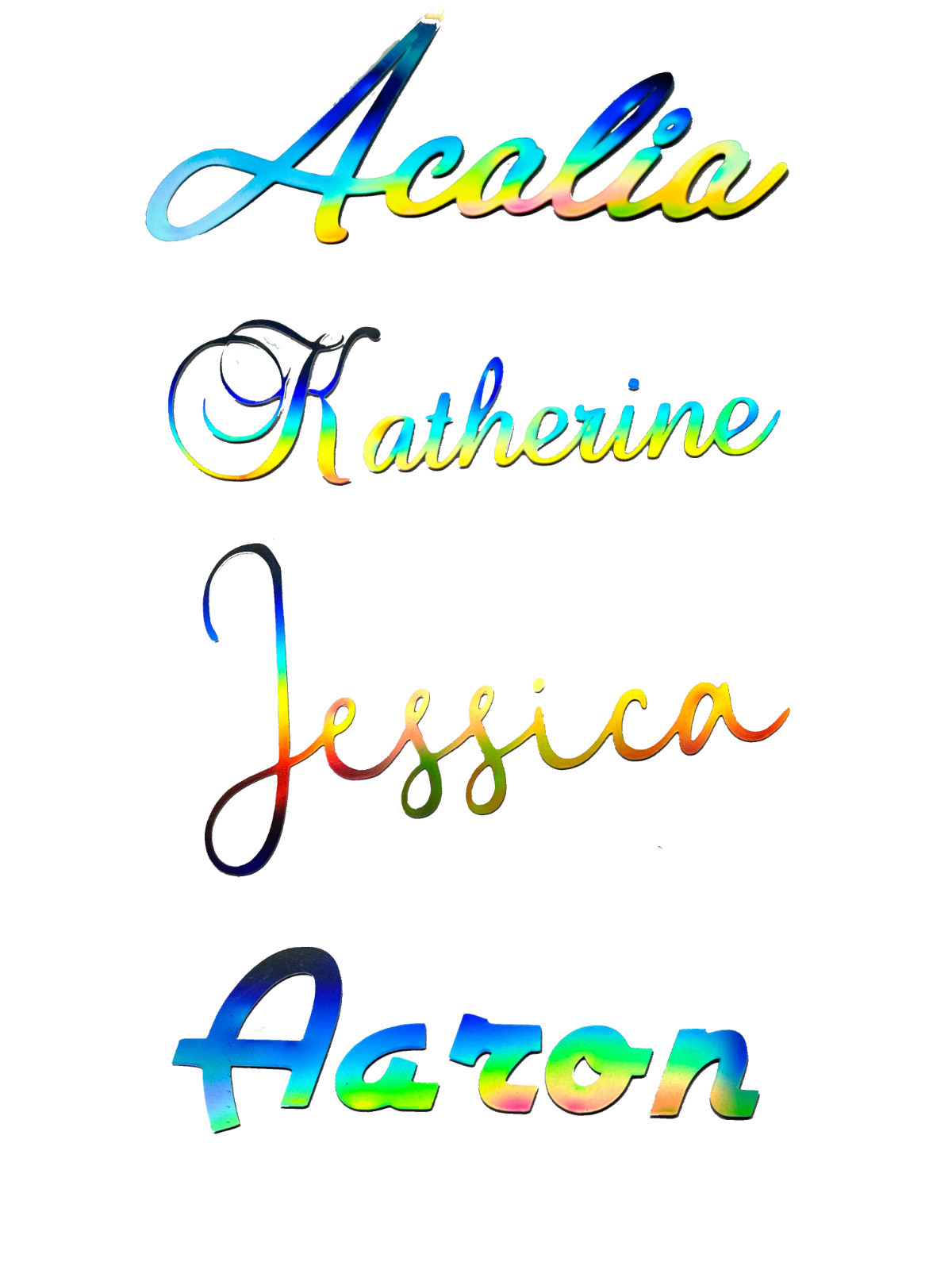 Holographic Name Personalized Decal Sticker, Custom Vinyl Lettering Text decal gallery