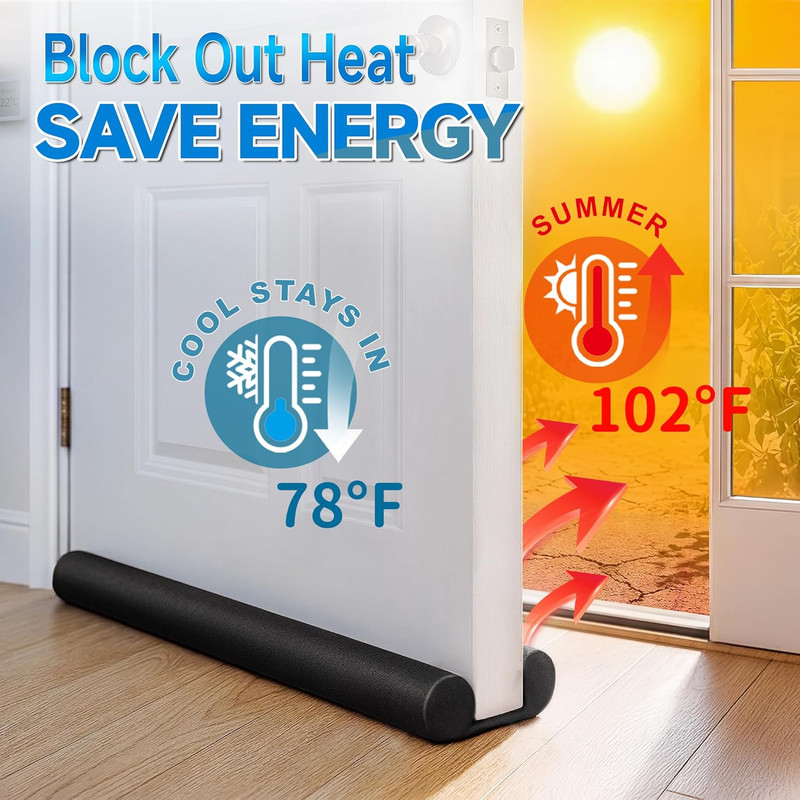 32 Inch Black Door Draft Blocker for Bottom of Interior Door gallery