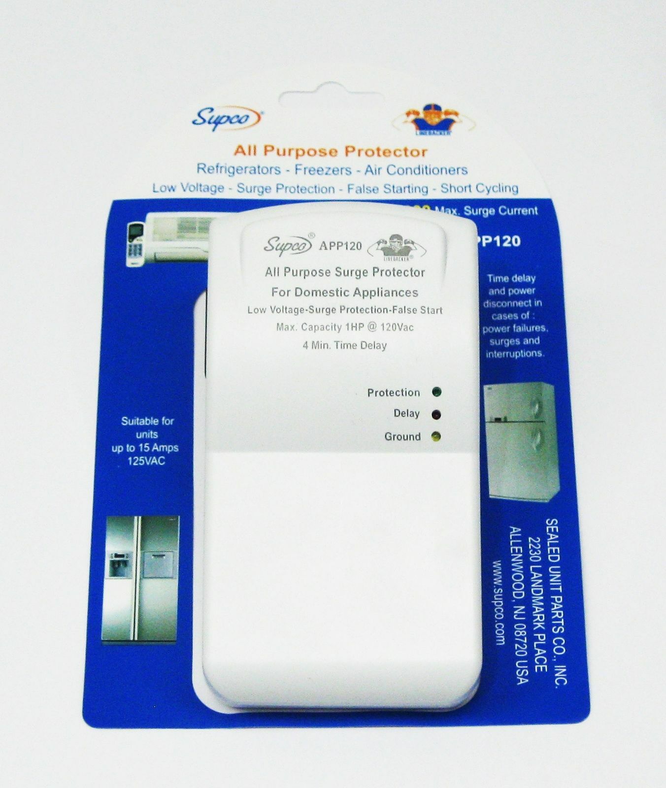 Supco All Purpose Appliance Refrigerator A/C Surge Protector 120V APP120 gallery