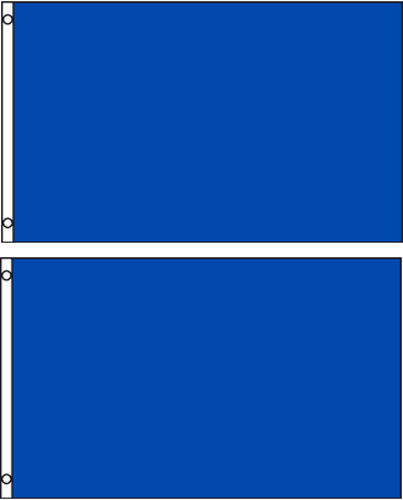 (2 pack lot) 3x5 Royal Blue Solid Plain Blank Color Flag 3'x5' Banner Grommets