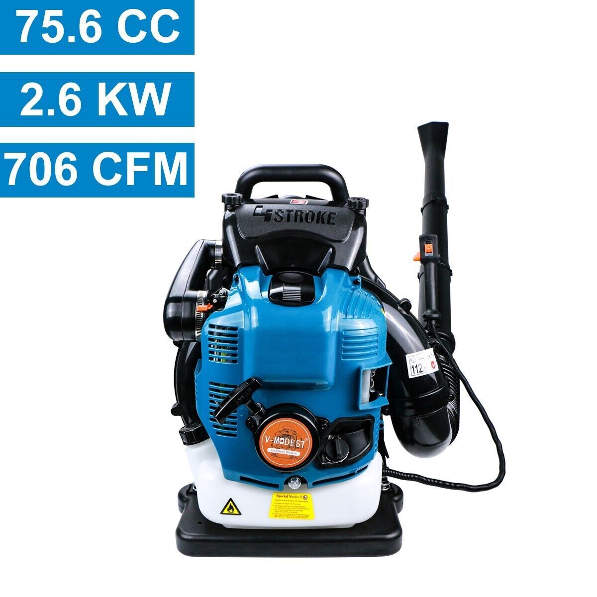 Backpack Leaf Blower 2 Stroke/4 Stroke Gas Powered Snow Blower 75.6CC 706CFM gallery