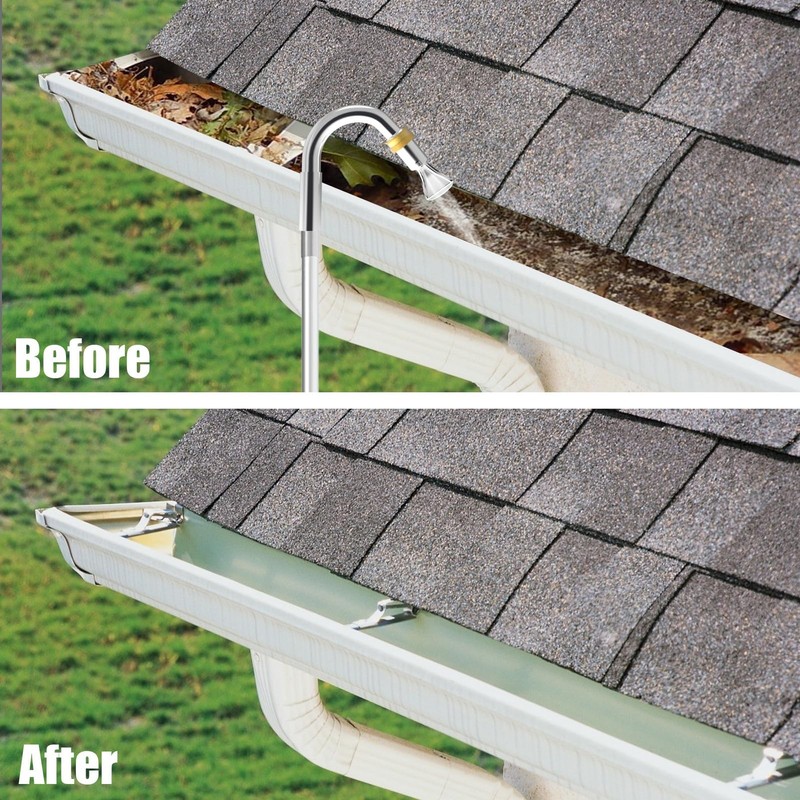 Gutter Cleaning Tool 12FT Telescoping 360 Metal Head POOPLE TG-03 Tools Ground gallery