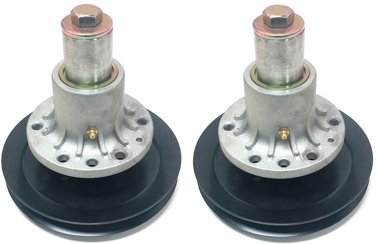 2 Spindles With Pulleys for Exmark Replaces 1-644092 Includes Pulley 1-643269 gallery