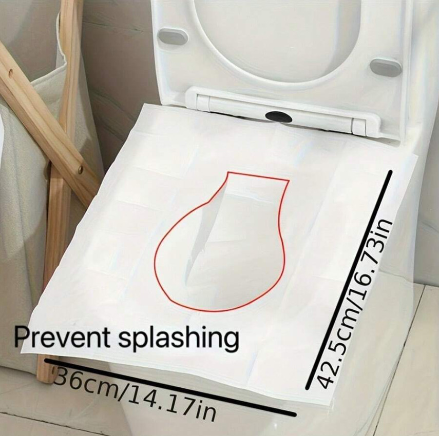10pcs Flushable Disposable Toilet Seat Covers – Travel-Friendly & Hygienic Use gallery