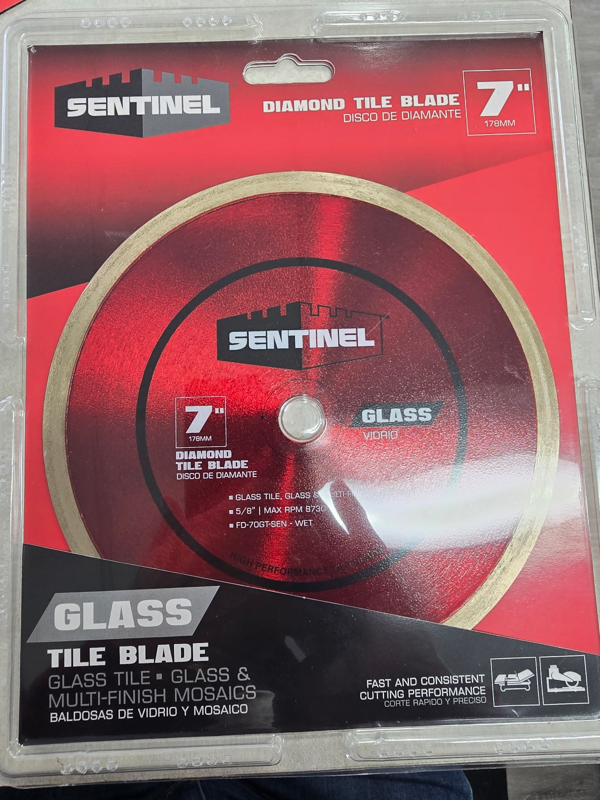 7in. Glass Tile Continuous Rim Diamond Blade WET FD-70GT-SEN WET gallery