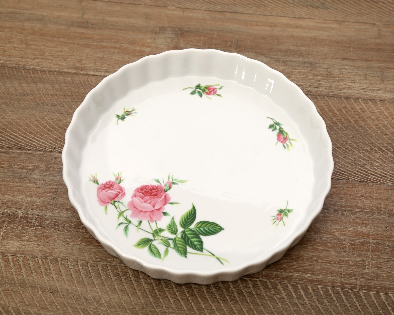 Christineholm Porcelain Rose Pattern Quiche Tart Pie Plate 9.5" Baking Dish gallery