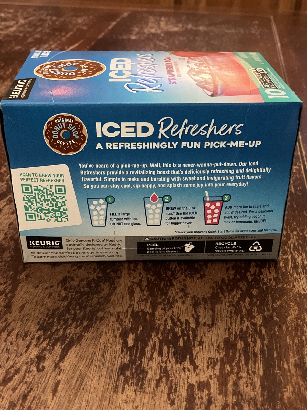 The Original Donut Shop, Iced Refreshers Strawberry Açaí Flavor K-Cup Pods, 10Ct gallery