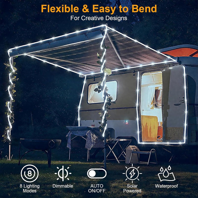 Rope Lights Outdoor Solar String Lights Tube Rope Party Garden Patio Decor Home gallery