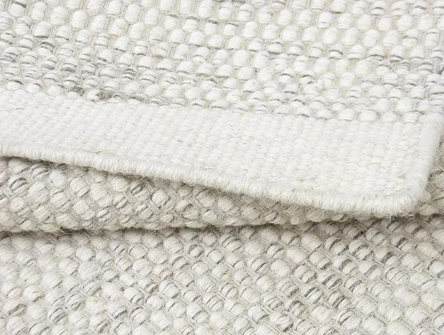 Handwoven Chunky Texture Wool Boho Large Area Rug Scandinavian Modern Design Rug gallery