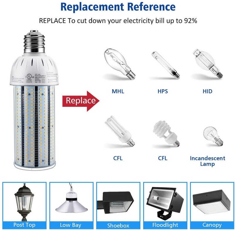 E39 60W LED Corn Bulbs Light Replace 400W MH HPS HID High Bay Light AC100-277V gallery