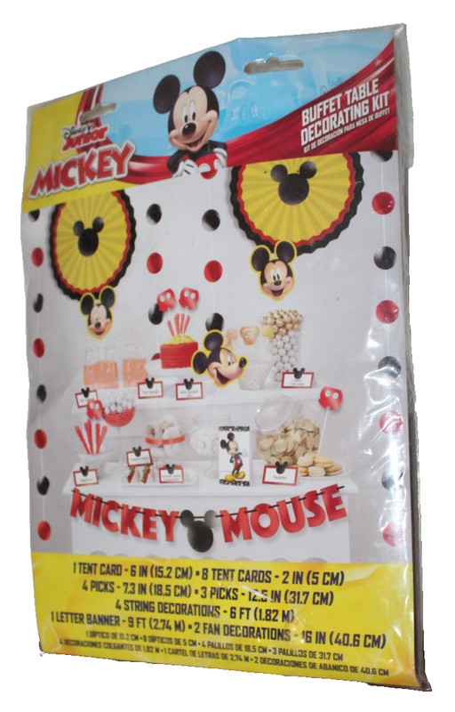 Disney Junior Mickey Mouse Buffet Table Decorating Kit Letter Banner Picks Cards gallery