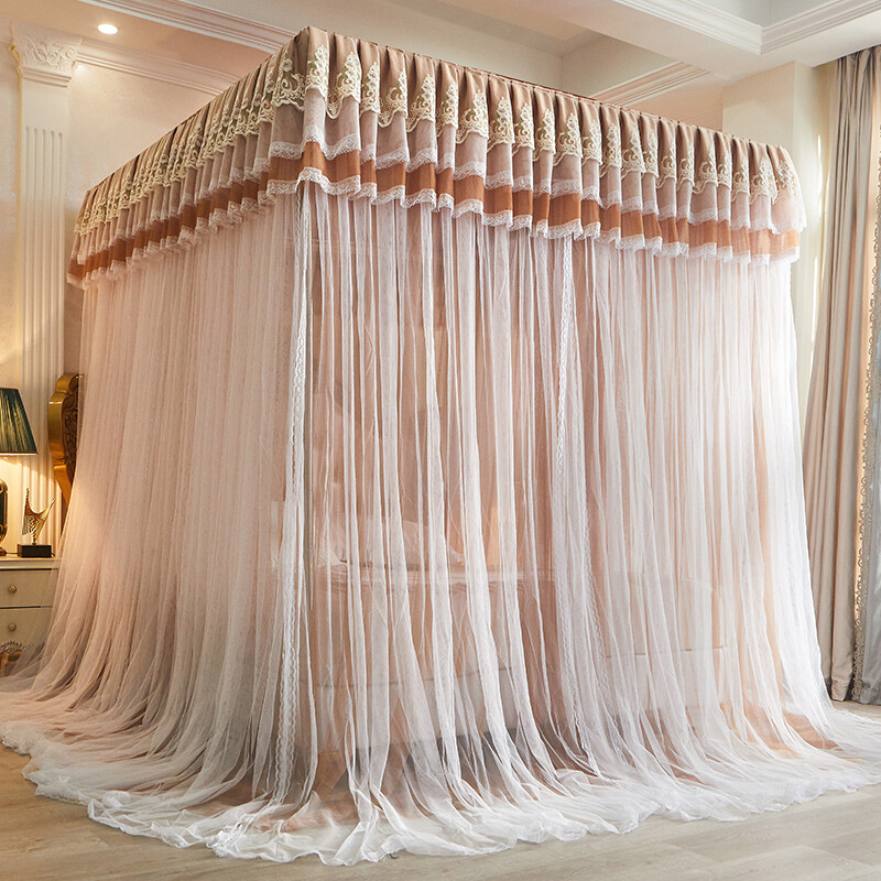 Double Layers Mosquito Net Bed Netting Embroidered Curtain Drapes With Frames gallery