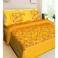 Cotton Double Size Bedsheet with 2 Pillow Covers IB 114