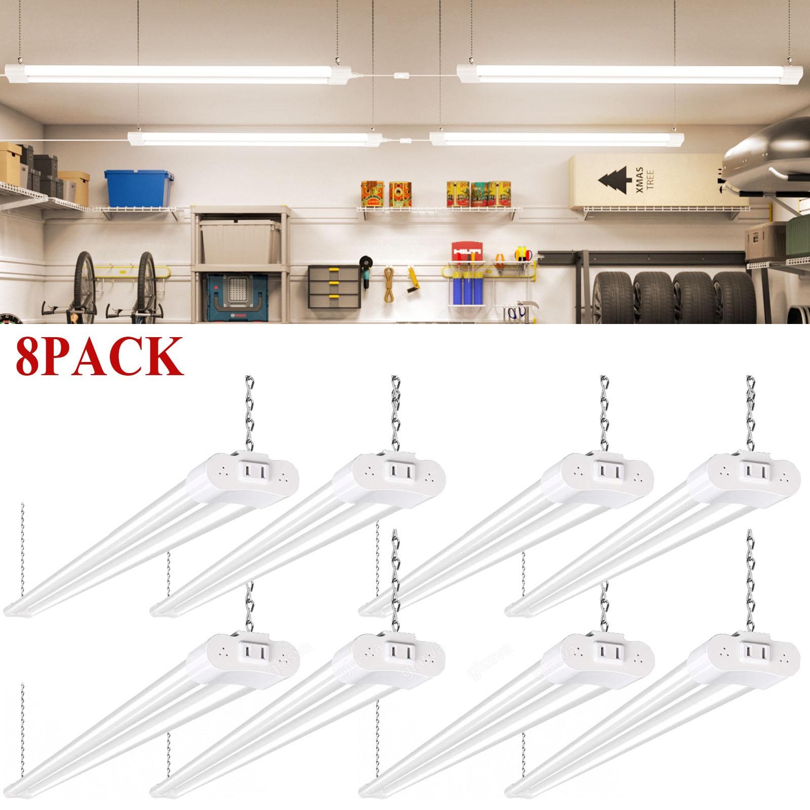 8 Pack 4FT Linkable LED Shop Light for Garage, 5000lm, 4FT 42W, 42W-White gallery