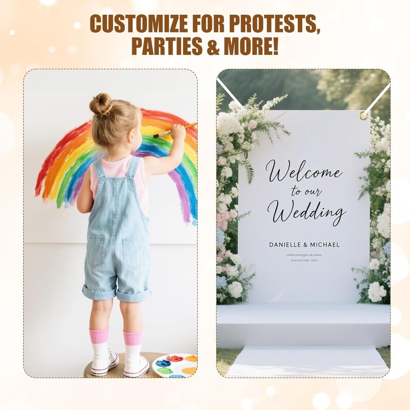 2x6 ft Customizable Banner - White 100D Polyester for Indoor/Outdoor Use gallery